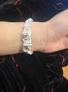 Silver & Tin Foil Design Bracelet 20230209zhubao
