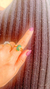 Silver with Gold plated. Natural Malachite 20230209zhubao