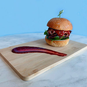 Bacon butty sliders with tomato relish