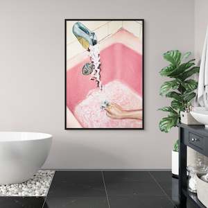 Julia Ockert Artwork: Retro Pink Bath by Julia Ockert