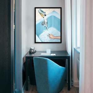 Retro Blue Bath by Julia Ockert