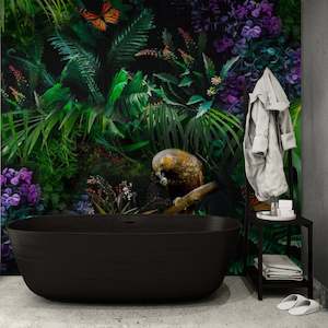 Bathroom Peel Stick: Kea + the Kingfisher Removable Bathroom Wallpaper