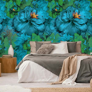 Peel And Stick Wallpaper: Tickled Blue Peel + Stick by Miss Lolo