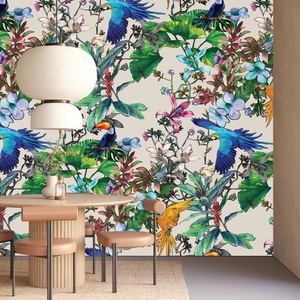 Peel And Stick Wallpaper: Birds of Paradise (neutral) Peel + Stick by Miss Lolo
