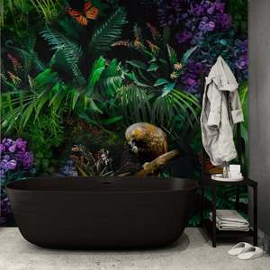 Bathroom Peel Stick: Kea + the Kingfisher Removable Bathroom Wallpaper