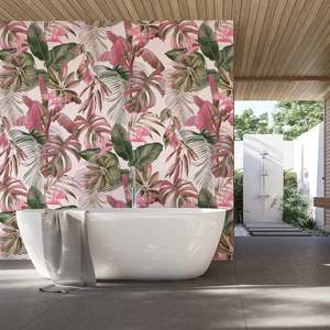 Bathroom Peel Stick: Tropinkana Removable Bathroom Wallpaper