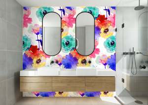 Bathroom Peel Stick: Wallflower Removable Bathroom Wallpaper