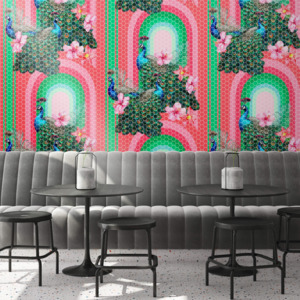 Miss Lolo Tiles: Peacocks in Miami Tiles by Miss Lolo