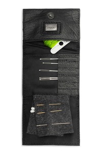 muud, Carla Leather Needle Wallet: Black