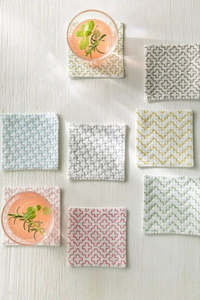 Sashiko Cotton Fabric - White Coaster