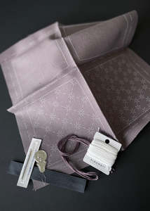 Gifts To Make: Sashiko Cotton Coaster Kit, Mushroom Grey