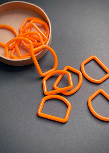 Orange Nylon D Rings, 25mm