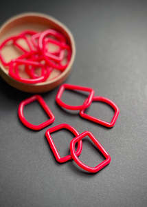 Buttons: Red Nylon D Rings, 25mm