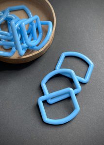 Light Blue Nylon D Rings, 25mm