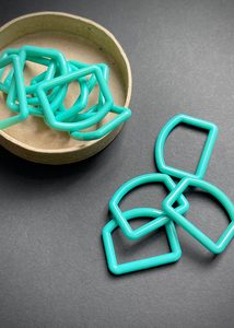 Aqua Green Nylon D Rings, 25mm