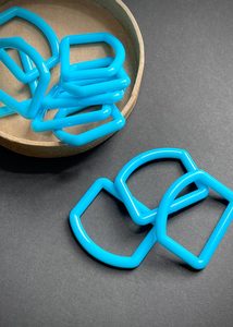 Azure Blue Nylon D Rings, 25mm
