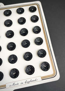 Vintage: Vintage Buttons, Black Rope Detail. 16mm