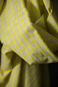 Neon Fizz Organic Cotton Linen Gingham Fabric