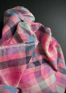 Light Weight Laundered Linen - Lazy Summer Check