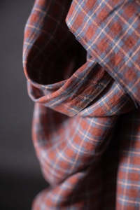 Fabric 1: Sansho Spice Check Laundered Linen Fabric