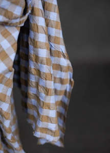 Organic Cotton Gingham Seersucker - Millet