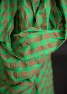 Organic Cotton Gingham Seersucker - Mojito