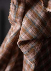 Sweet Tooth Check Laundered Linen Fabric