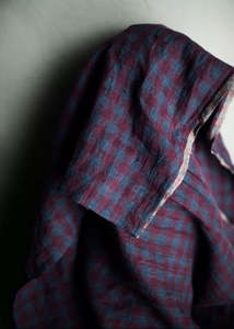 Winter Hymm Check Laundered Linen Fabric