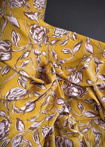 Miss Maude: Viscose Lawn. Carnival Flower, Dijon