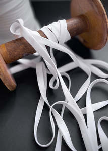 Ribbon Trim: Organic Cotton Double Fold Bias Binding, Snow White