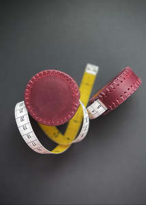 Hand-Stitched Leather Tape Measures: Mahogany