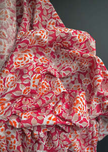 Hand Printed Cotton - Roses are Red