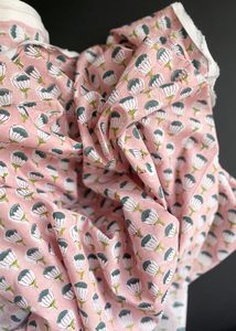 Light Weight: Hand Printed Cotton - Bud