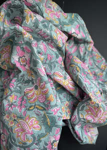 Hand Printed Cotton - Botanical Sunset