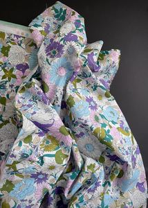 Cotton Batiste Lawn: Flownny, Pink - Fine Cotton Lawn