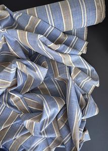 Cotton Batiste Lawn: Country Lane Stripe, Handwoven Cotton Fabric