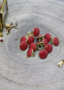 Gem Buttons - Terracotta. 9mm