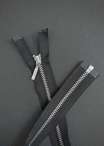 Ykk: YKK, Open Ended Zip Drop Pull. Nickel. Black