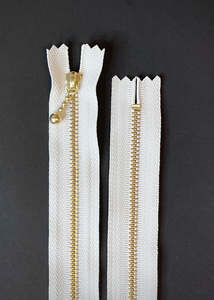 Ykk: YKK Brass Zip with Ball Pull, Off White