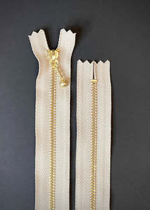 Ykk: YKK Brass Zip with Ball Pull, Beige