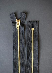 YKK Metal Brass Jeans Zip - Black