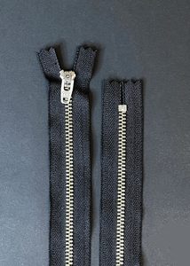Ykk: YKK Nickel Jeans Zip - Black, 20cm