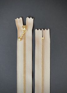 YKK Brass Zip with Ball Pull, Jute