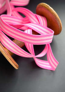Acrylic Bag Webbing - Bubblegum Pink Stripe