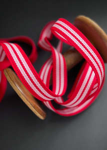 Acrylic Bag Webbing - Red Stripe