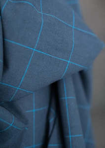 Cotton Linen Mix: Rock-A-Nore Check Cotton Linen