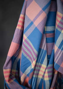 Cotton Linen Mix: Acrobat Check Laundered Cotton Linen