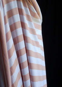 Torpedo Stripe Jersey Knit - Blush Pink and White