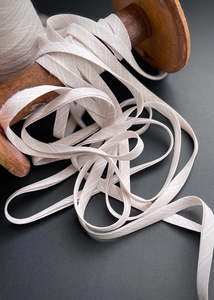 DOUBLE FOLD BIAS BINDING, Sunday Stripe Sand Linen