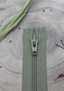 Latest Collection: YKK - Atelier Brunette Dress Zip. Cedar/Cactus Green 20cm